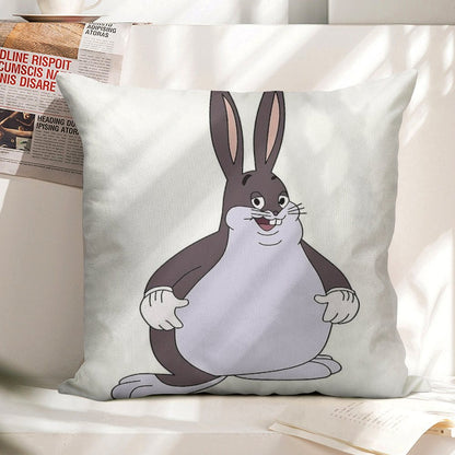 Chubby Chungus Linen Throw Pillow Cover