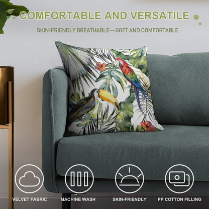 TROPICAL JUNGLE Soft Bedroom Essential Throw Pillow