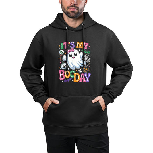 Groovy Its My Boo Day Cute Halloween Birthday Ghost Pink Bow Breathable Fabric Hoodie