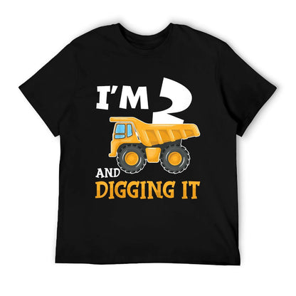Two 2yr 2th Birthday Construction Boy 2 Years Old T-Shirt