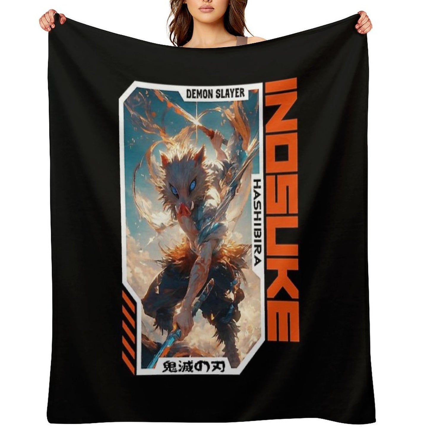 Inosuke Hashibira - Demon Slaye Throw Blanket