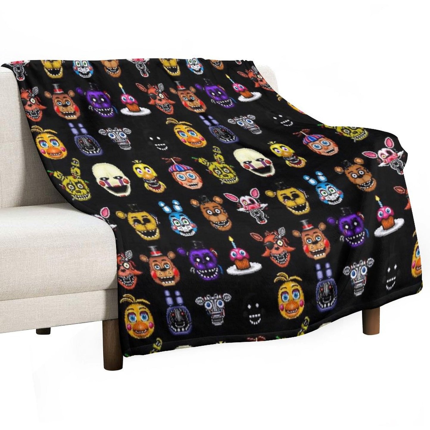Five Nights at Freddy's - Pixel Art - Multiple Characters Throw Blanket
