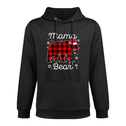Mama Bear Christmas Pajamas Red Plaid Buffalo Family Machine Washable Hoodie