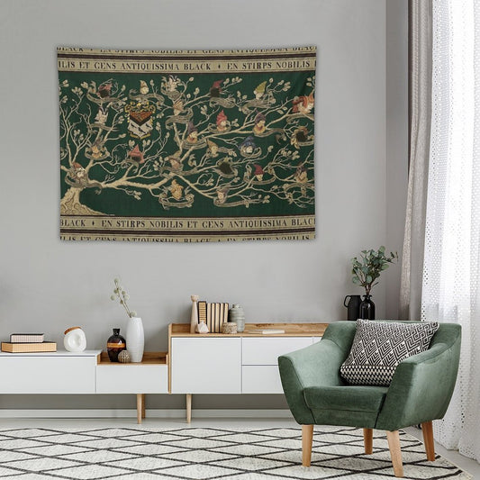 Noble House of Black Family Tree Tapestry