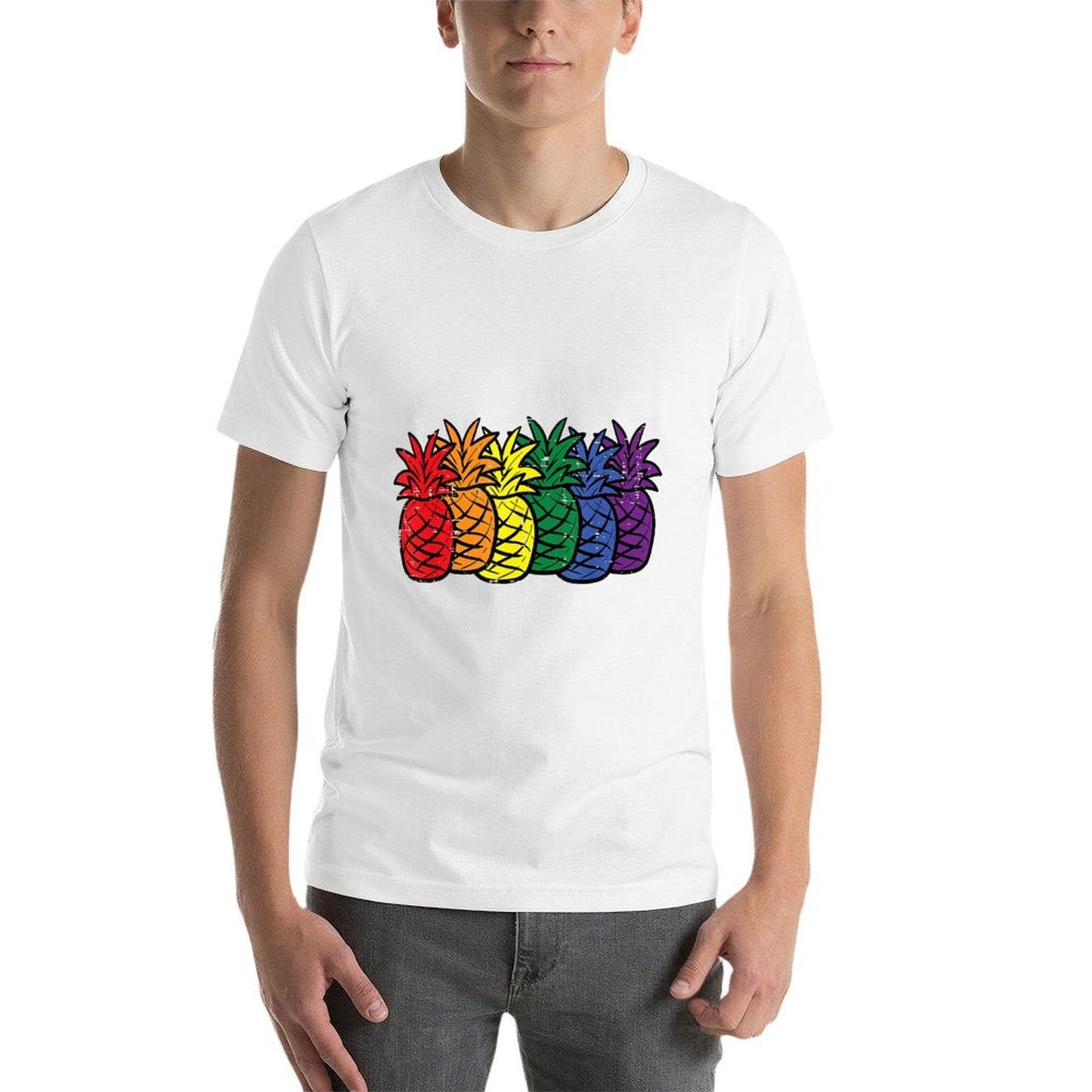 Gay Rainbow Pineapple LGBT Pride Month Subtle Men Women  Trendy Pattern T-Shirt