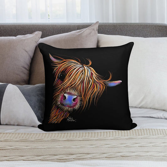 HiGHLaND CoW PRiNT SCoTTiSH ' SuGaR LuMP 2 ' BY SHiRLeY MacARTHuR Soft Multiple Sizes Throw Pillow