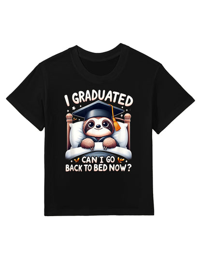 Graduation Sloth I Graduated Can I Go Back To Bed Now Kids T-Shirt