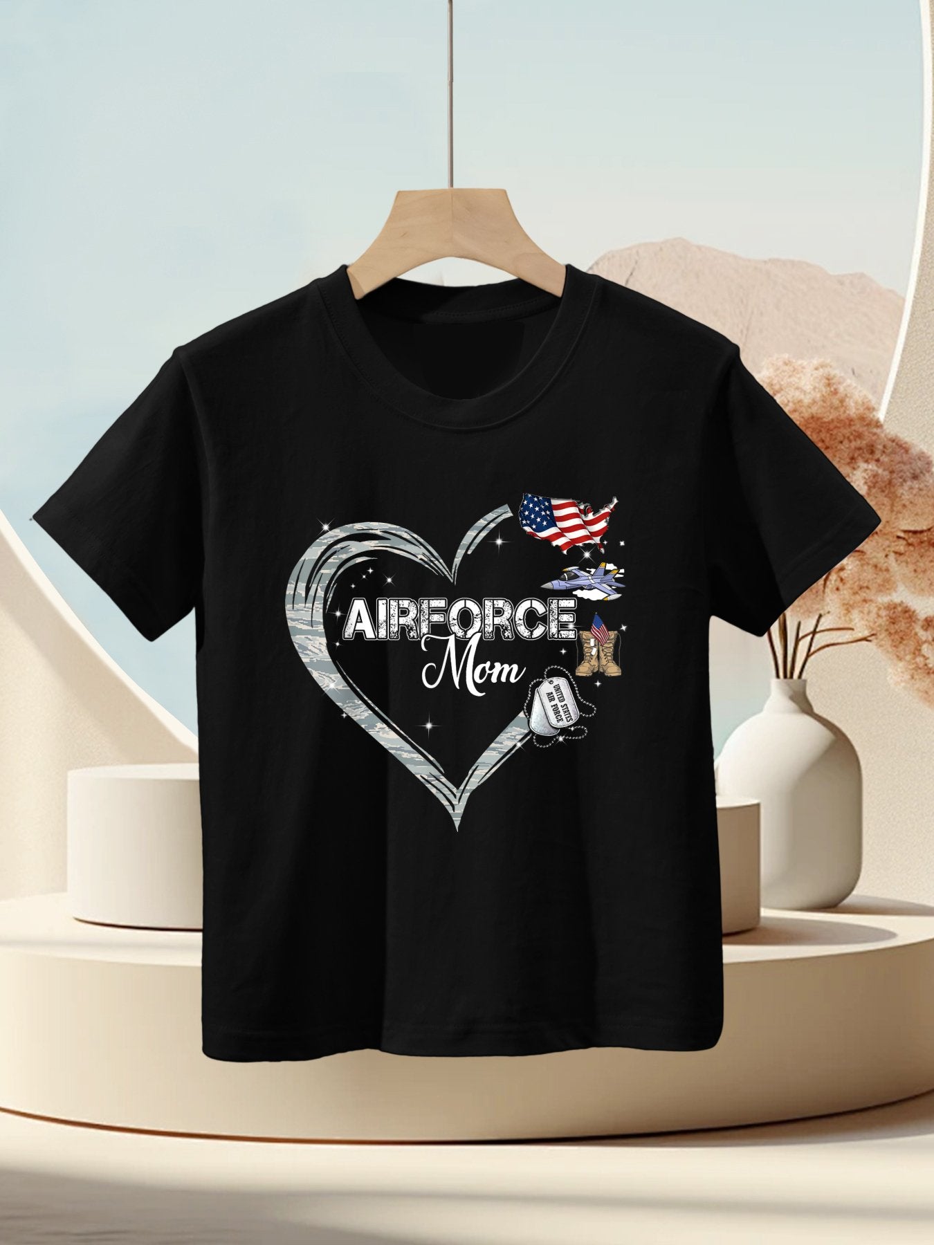 Proud Air Force Mom Air Force Graduation Mom USAF Mom Kids T-Shirt