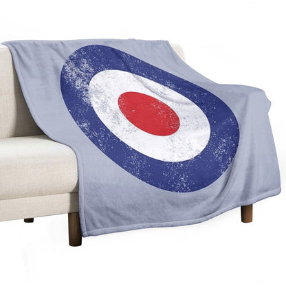 RAF Type D Roundel - Mod Target Logo Throw Blanket