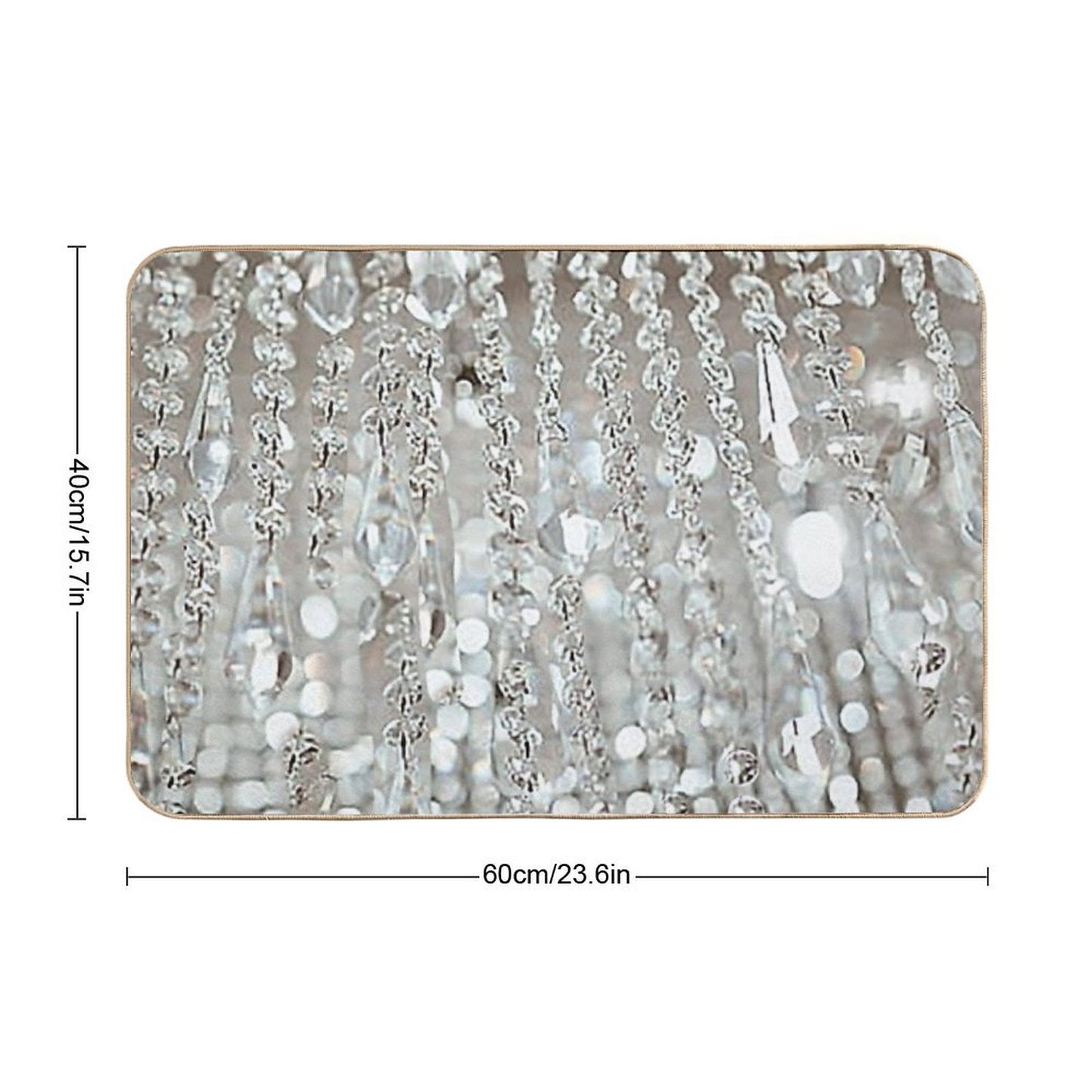 Photographic Image of Chandelier of Crystals And Light Bath Mat