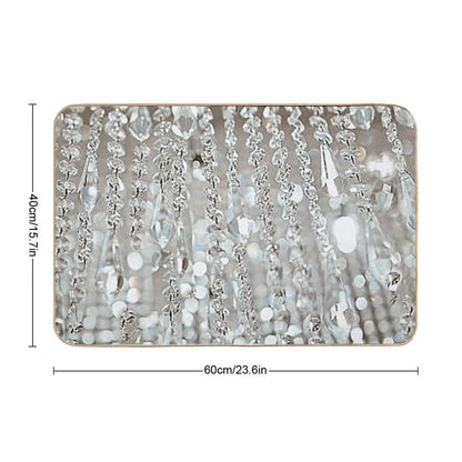 Photographic Image of Chandelier of Crystals And Light Bath Mat