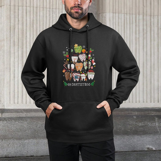 Oh Dentistree Merry Christmas Dental Funnyth Tree Xmas Shrink-Resistant Hoodie