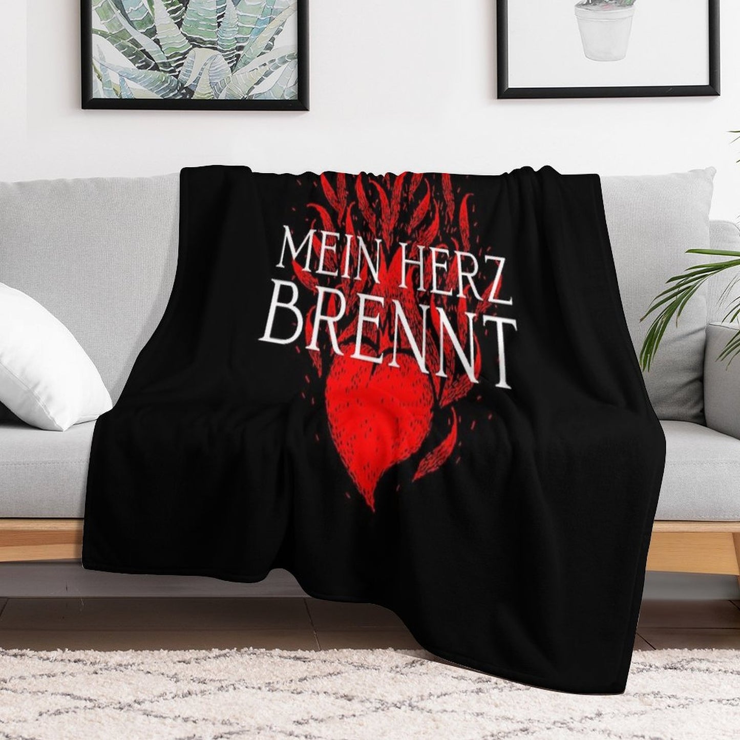 Mein Herz Brennt Throw Blanket