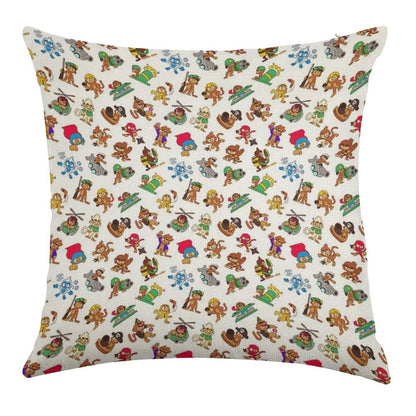 Bloons TD 6 Monkeys Pattern Linen Throw Pillow Cover