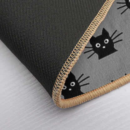 Black Cat Face Bath Mat
