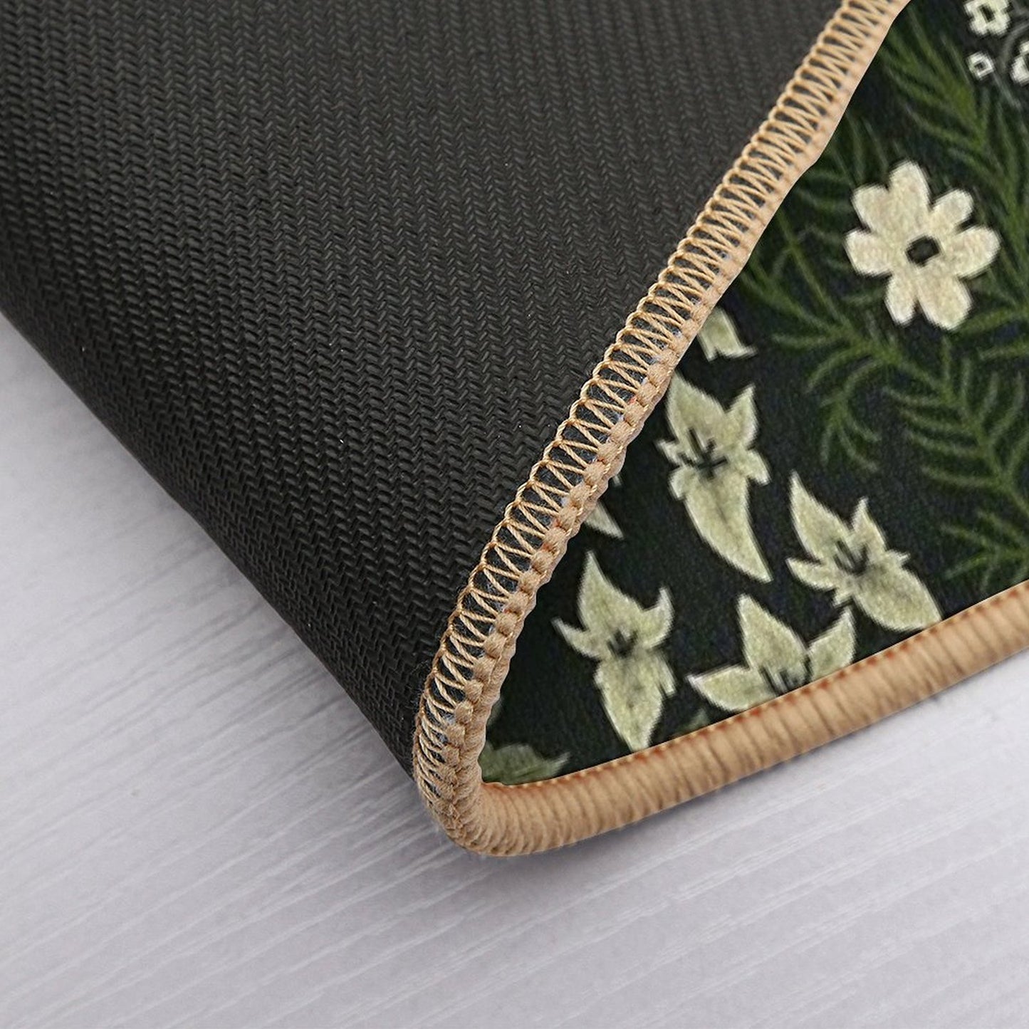 Woodland Nouveau Pattern Forest Green  Toxin-Free Bath Mat