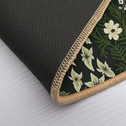 Woodland Nouveau Pattern Forest Green  Toxin-Free Bath Mat