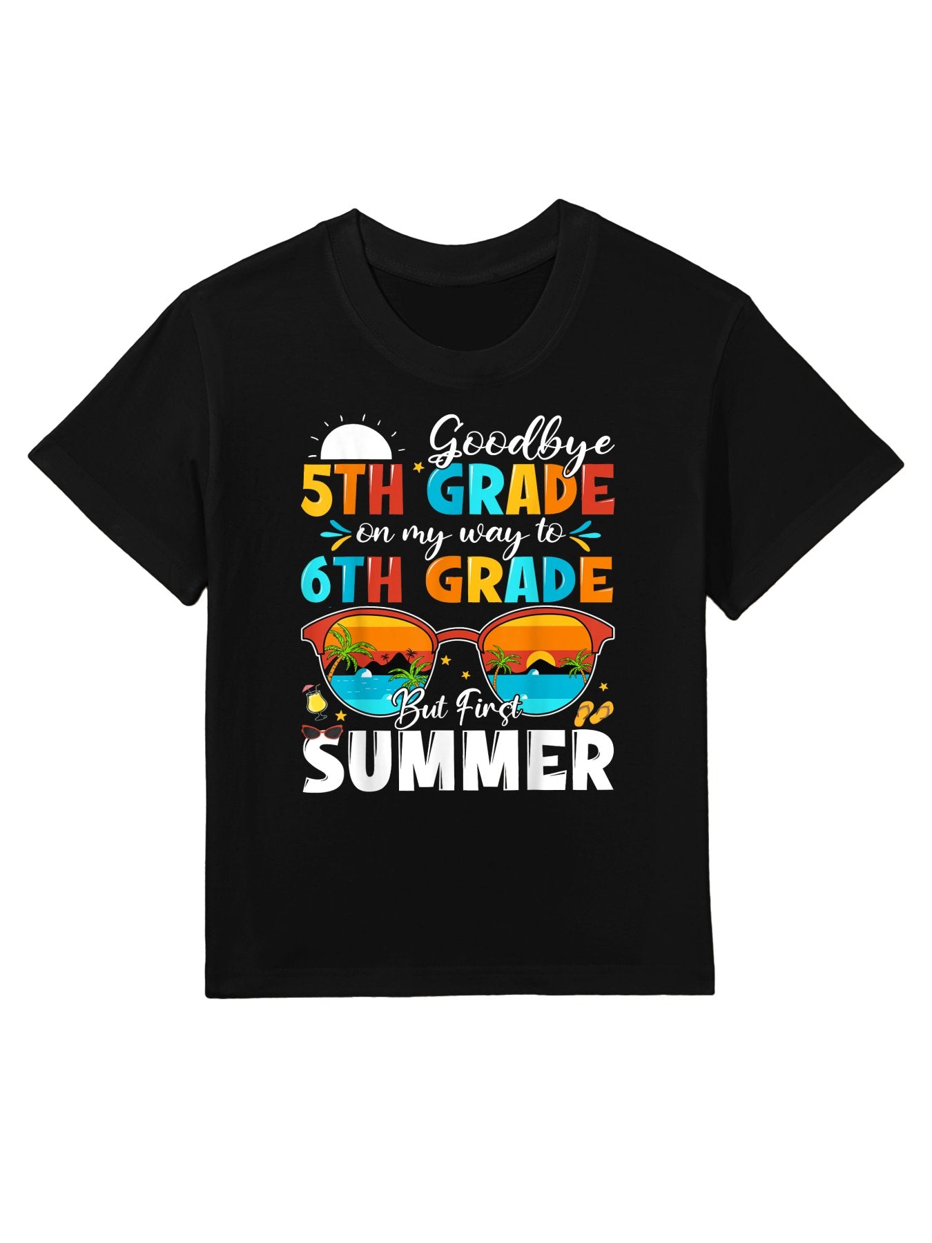 Goodbye 5th Grade Graduation To 6th Grade Hello Summer Kids Kids T-Shirt