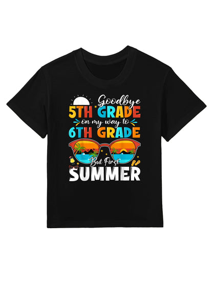 Goodbye 5th Grade Graduation To 6th Grade Hello Summer Kids Kids T-Shirt