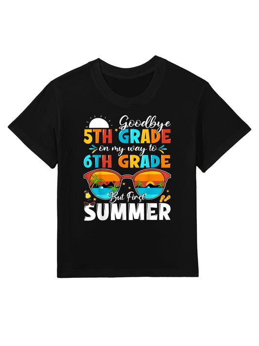 Goodbye 5th Grade Graduation To 6th Grade Hello Summer Kids Kids T-Shirt