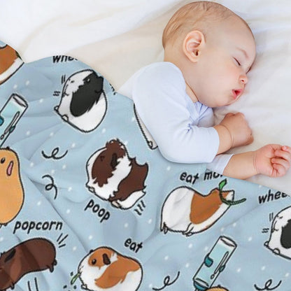 Guinea Pig Daily To-Do List - Blue Background Throw Blanket