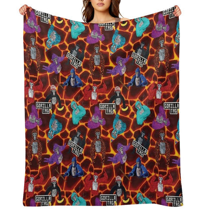 Gorilla Tag Lava Monke Party Throw Blanket