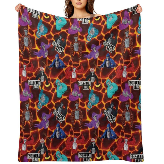 Gorilla Tag Lava Monke Party Throw Blanket
