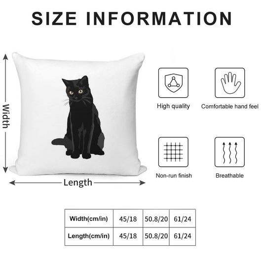Black Cat Soft Bedroom Essential Throw Pillow