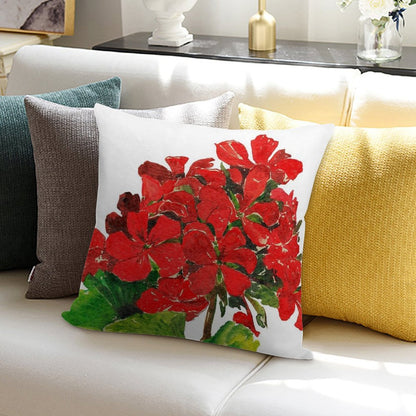 Red Geranium. Summer Geranium. Geranium Blossom. Soft Home Decor Throw Pillow