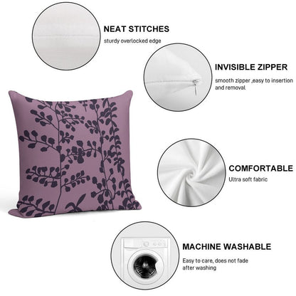 Bella’s Purple Bed Spread Print Soft Washable Throw Pillow