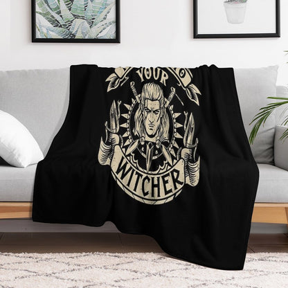Toss A Coin To Your Witcher Geralt of Rivia Throw Blanket