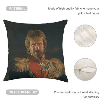 Chuck Norris - Replaceface Linen Throw Pillow Cover