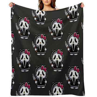 Scream Kitty Halloween Throw Blanket