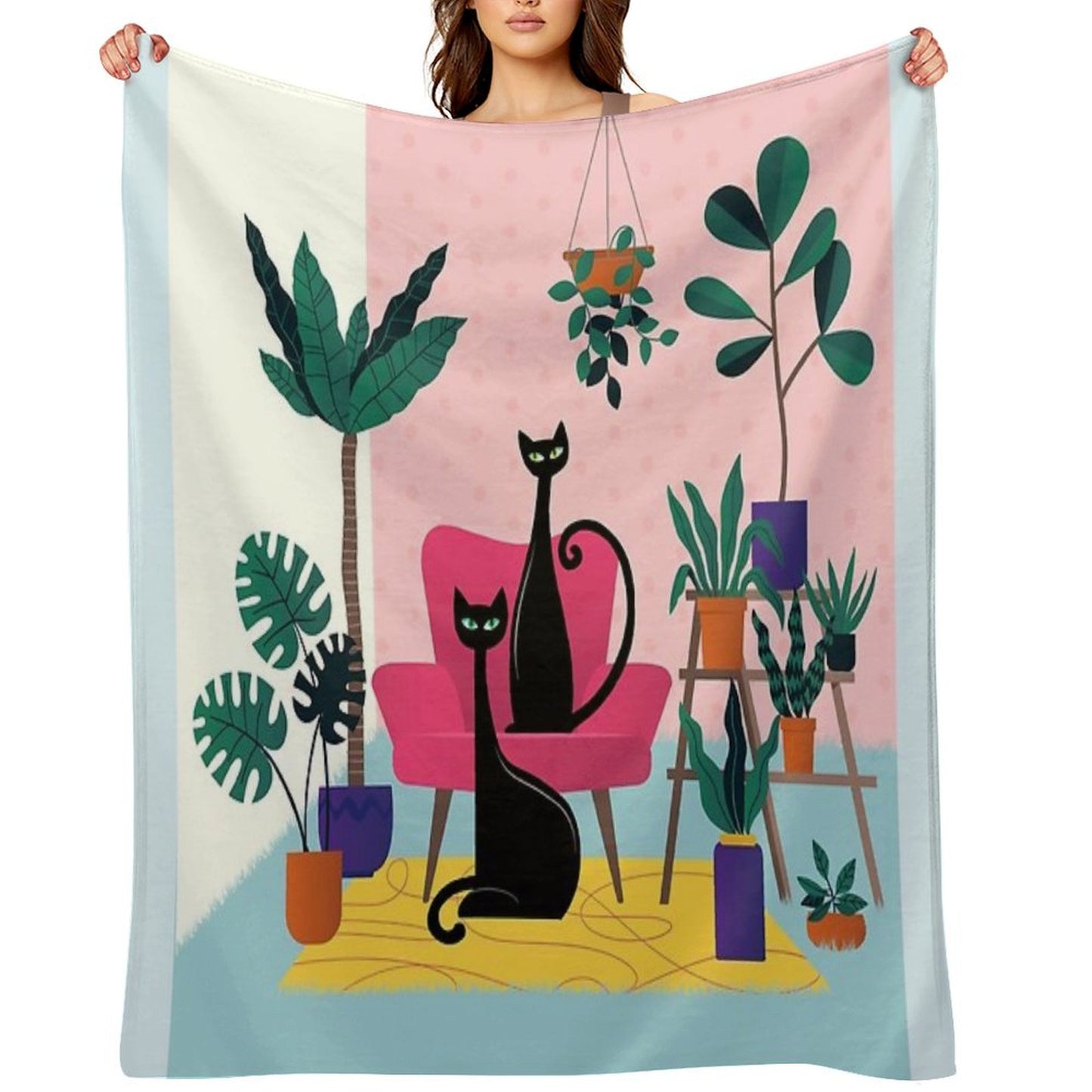 Sleek Black Cats Rule In This Urban Jungle Throw Blanket