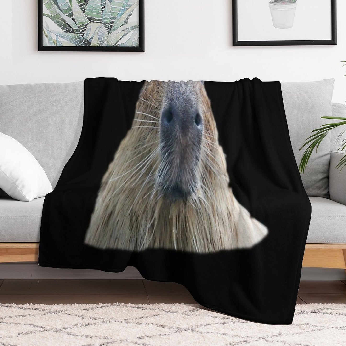 The Capybara Granddad Throw Blanket