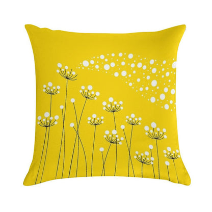 Dandelions (on Yellow) Soft Bedroom Essential Throw Pillow