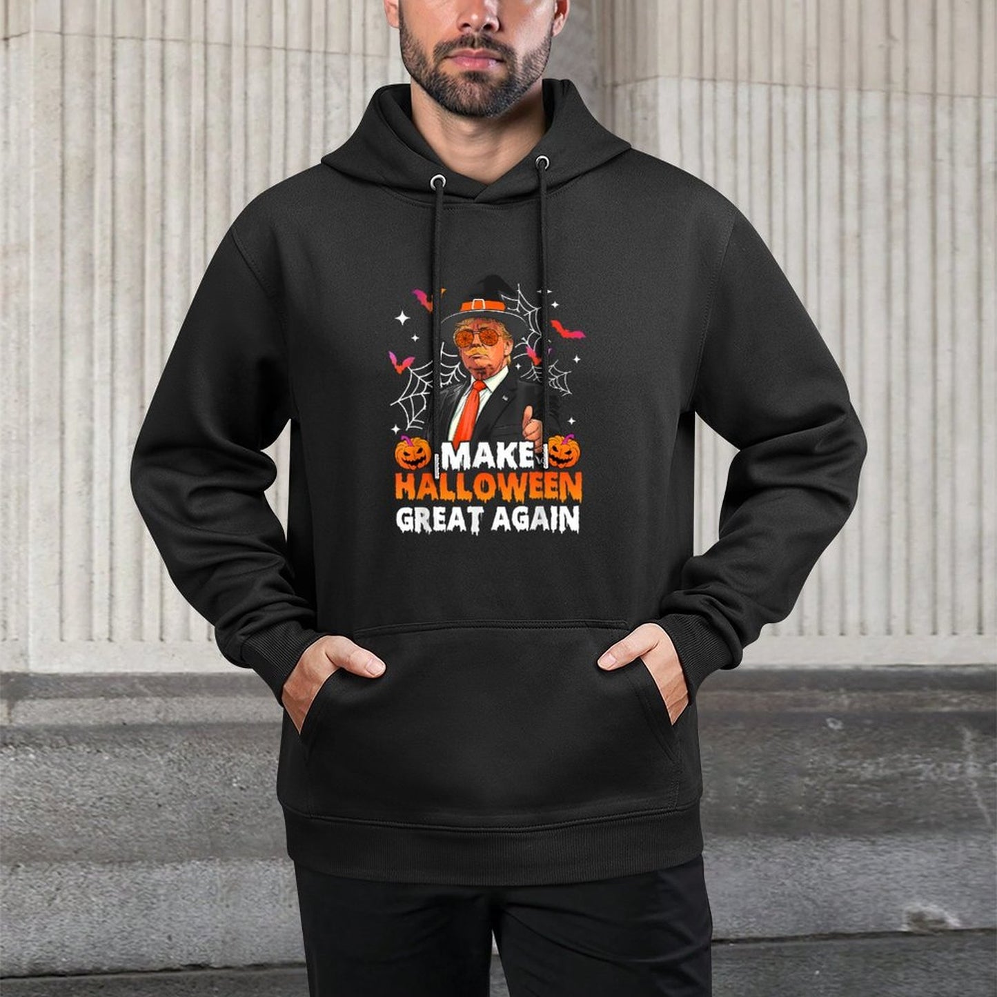 Make Halloween Great Again Funny Trump Spooky Season Witch Versatile Streetwear Hoodie