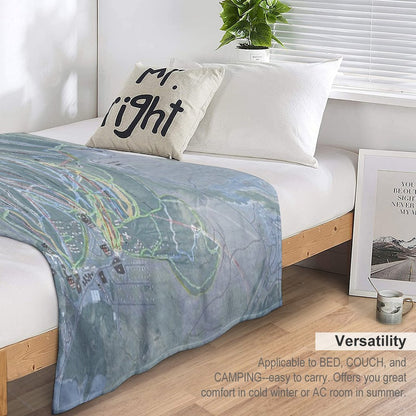 Sunday River Resort Trail Map Throw Blanket