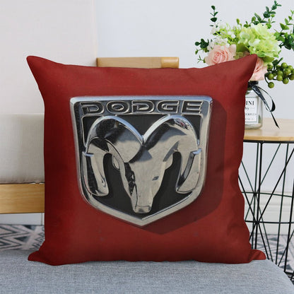 Dodge Logo Linen Throw Pillow Cover