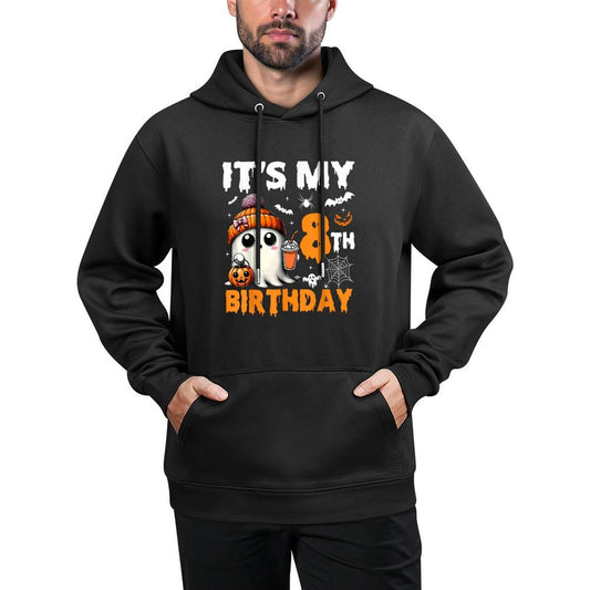 Its My 8th Birthday 8 Years Old Ghost Pumpkin Halloween Durable Construction Hoodie