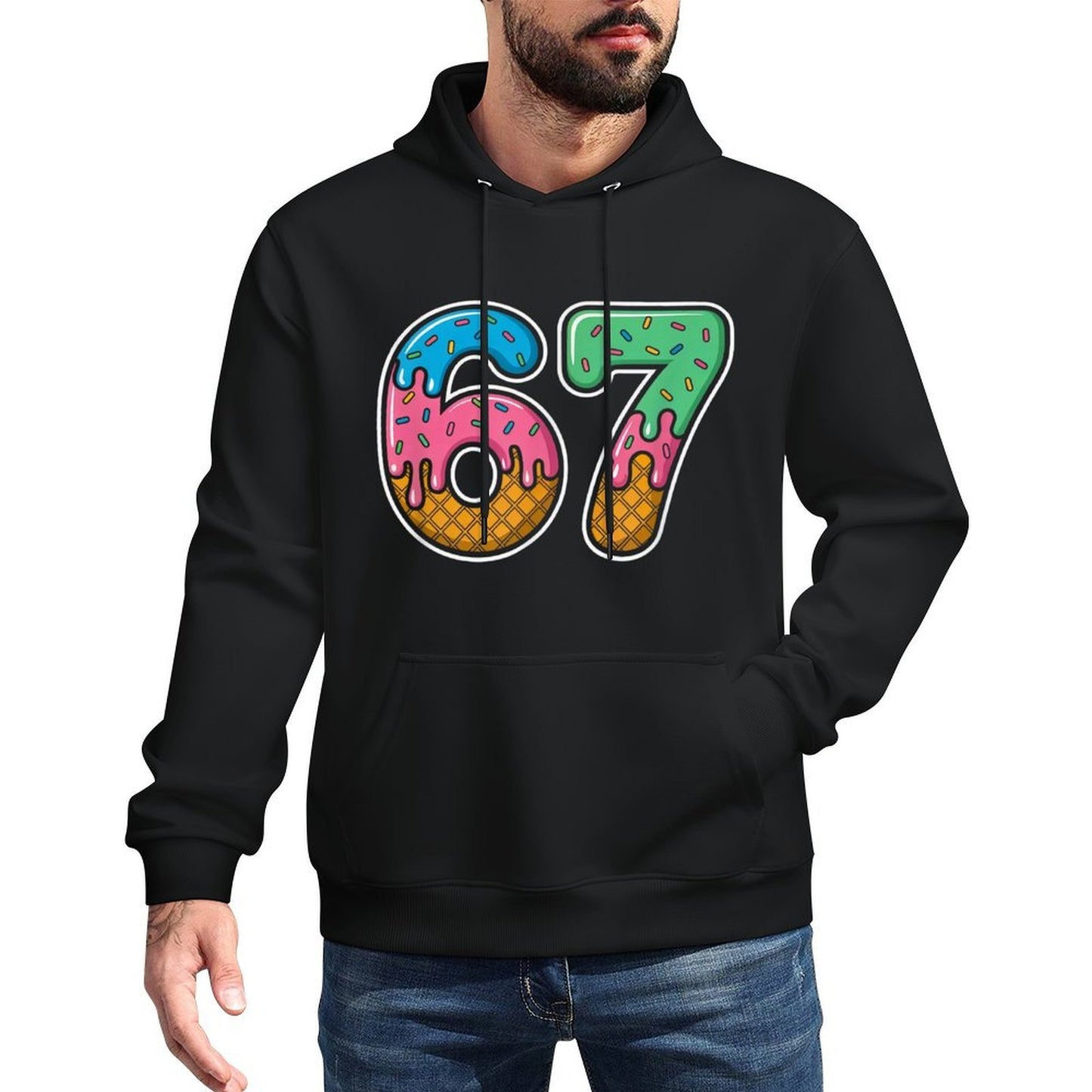 Six Seven 67 Funny Ice Cream Drip Meme Durable Construction Hoodie