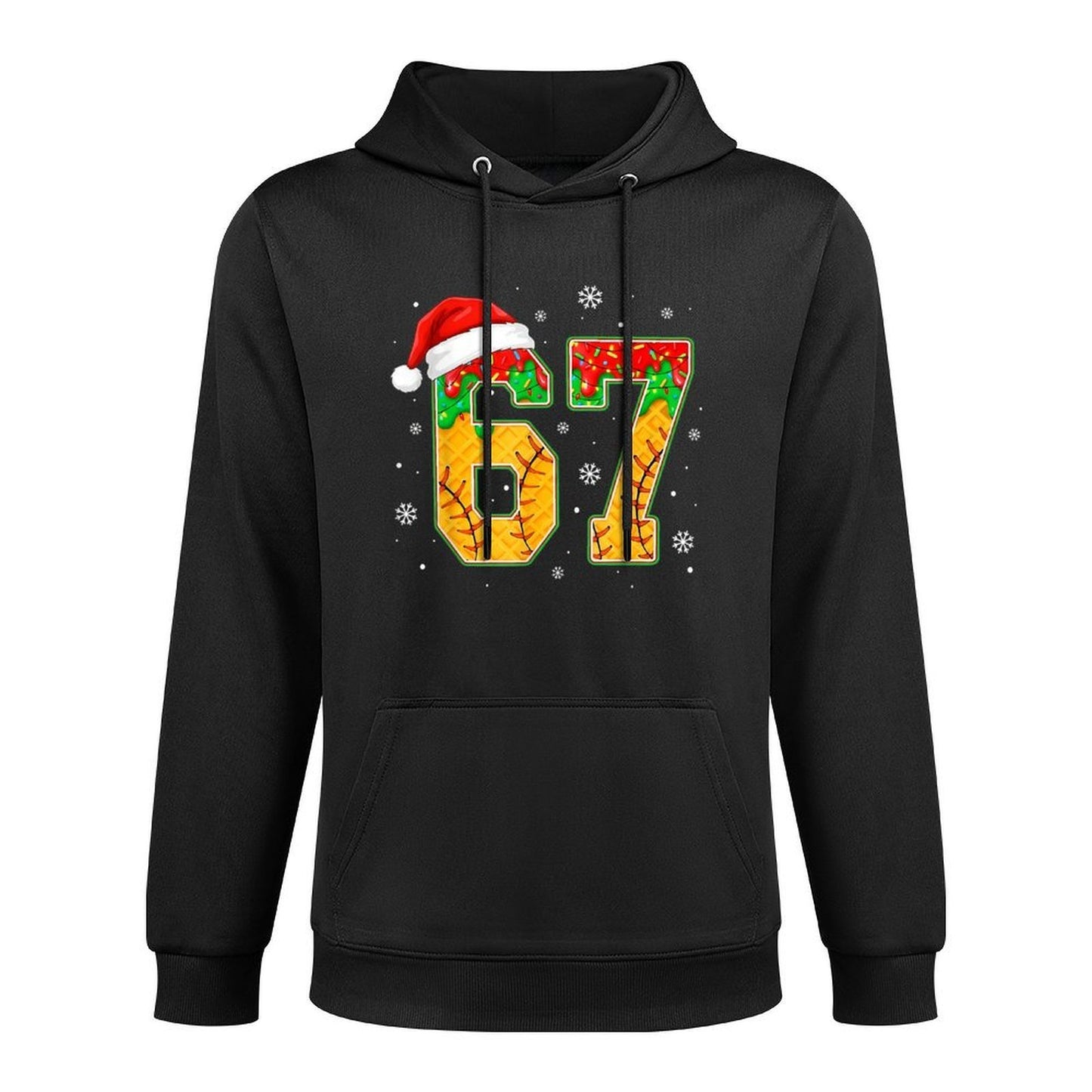 Funny Meme 67 Christmas Baseball Ice Cream Men Boy Xmas Shrink-Resistant Hoodie