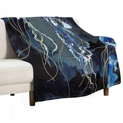 Metallic Ocean III Throw Blanket