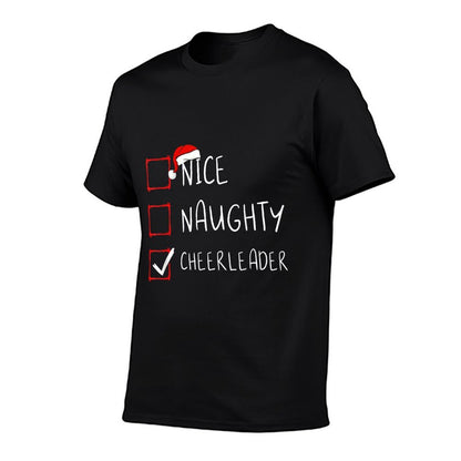 Nice Naughty Cheerleader List Christmas Santa Claus  Stretchy T-Shirt
