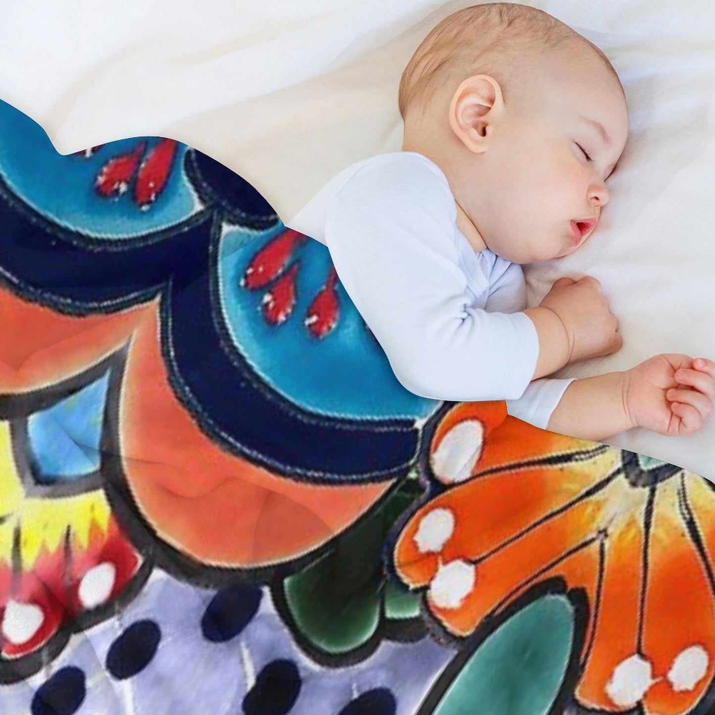 Colorful Talavera, Orange Accent, Mexican Tile Design Throw Blanket