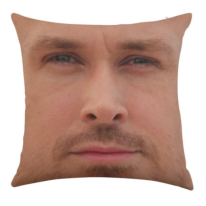 Ryan Gosling Face Throw Pillow II Linen Throw Pillow Cover