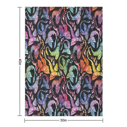 Dragon Fire Dark Rainbow Throw Blanket
