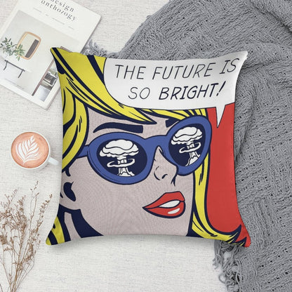 Pop Optimistic Girl Soft Washable Throw Pillow