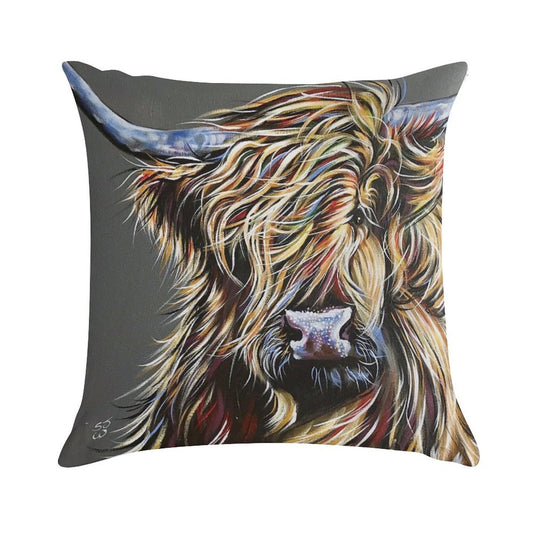 Beau The Colourful Highland Cow Soft Ultra-Soft Texture Throw Pillow