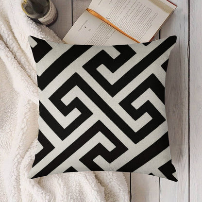 Throw Pillow  Cushion in Maze Print Design Linen Throw Pillow Cover
